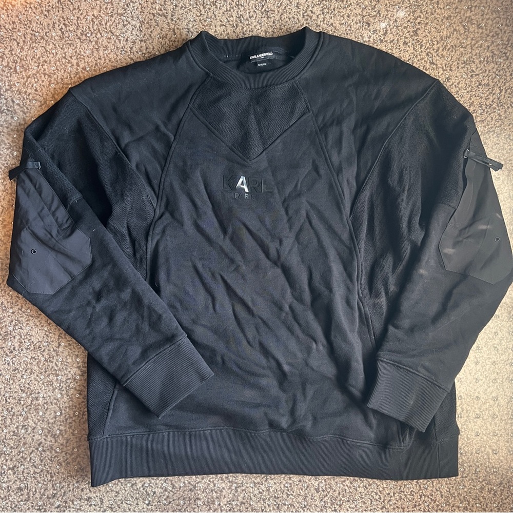 Karl Lagerfeld Black Crewneck Sweater